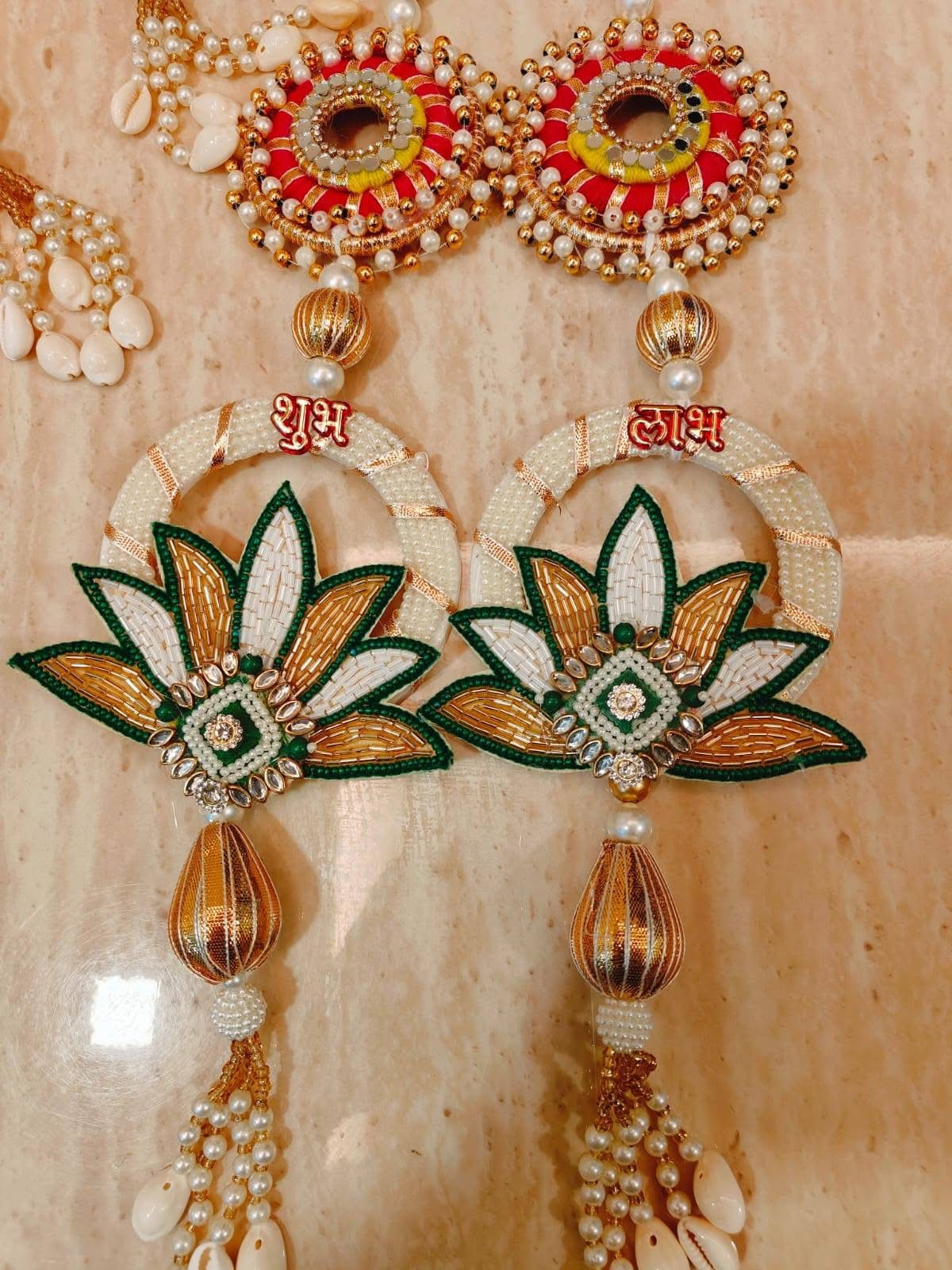 Nutts Traditional Handmade Decorative Home Wall Hanging for Elegant Decor Home Pooja Room and Hanging Decoration Pack of 2 (Small196)