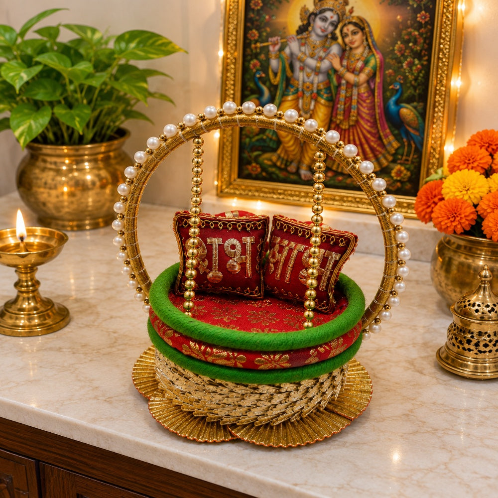 Art & Craft Thakur Ji Singhasan, Laddu Gopal Ji Singhasan for Puja Room, Janmastmi Decoration