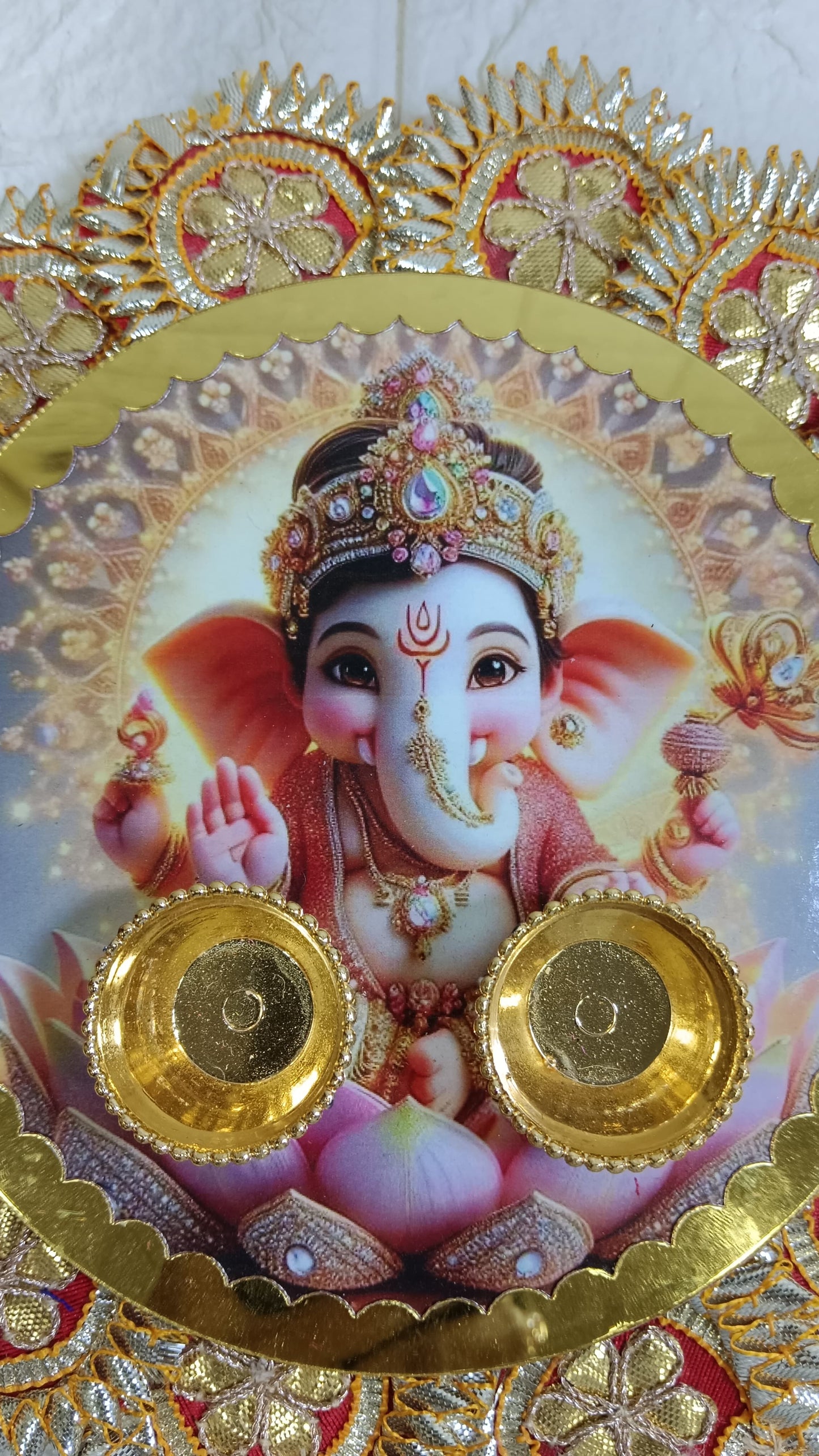Nutts Decorative Traditiona Ganesh Ji Gota Chakri Pooja for Daily Worship Temple Spiritual Ritual Use(Pack Of 1) (PoojaP09)