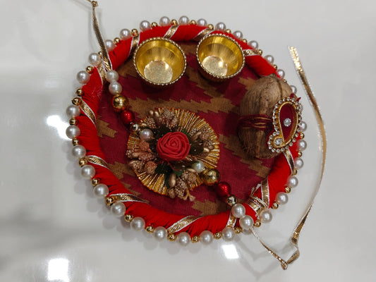 Nutts Decorative Raksha Bandhan Rakhi Thali with Nariyal & Rakhi For Festival (RakhiP03)