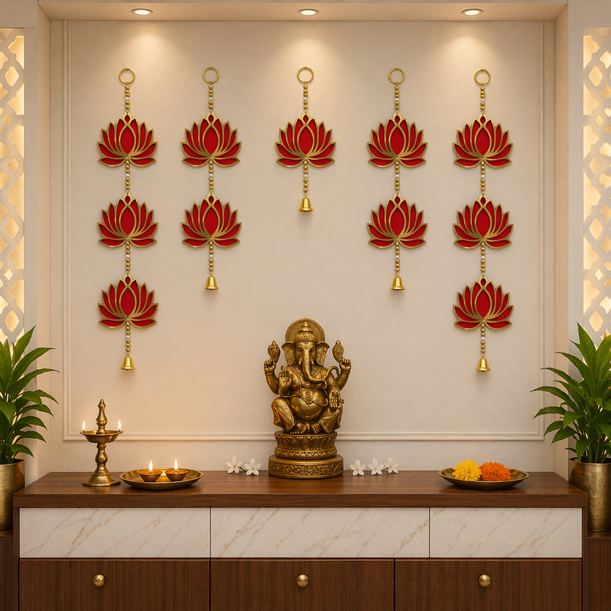 Nutts Lotus Wall Hanging Modern Wall Accent Enhances Contemporary Home Interiors Perfect For Living Room