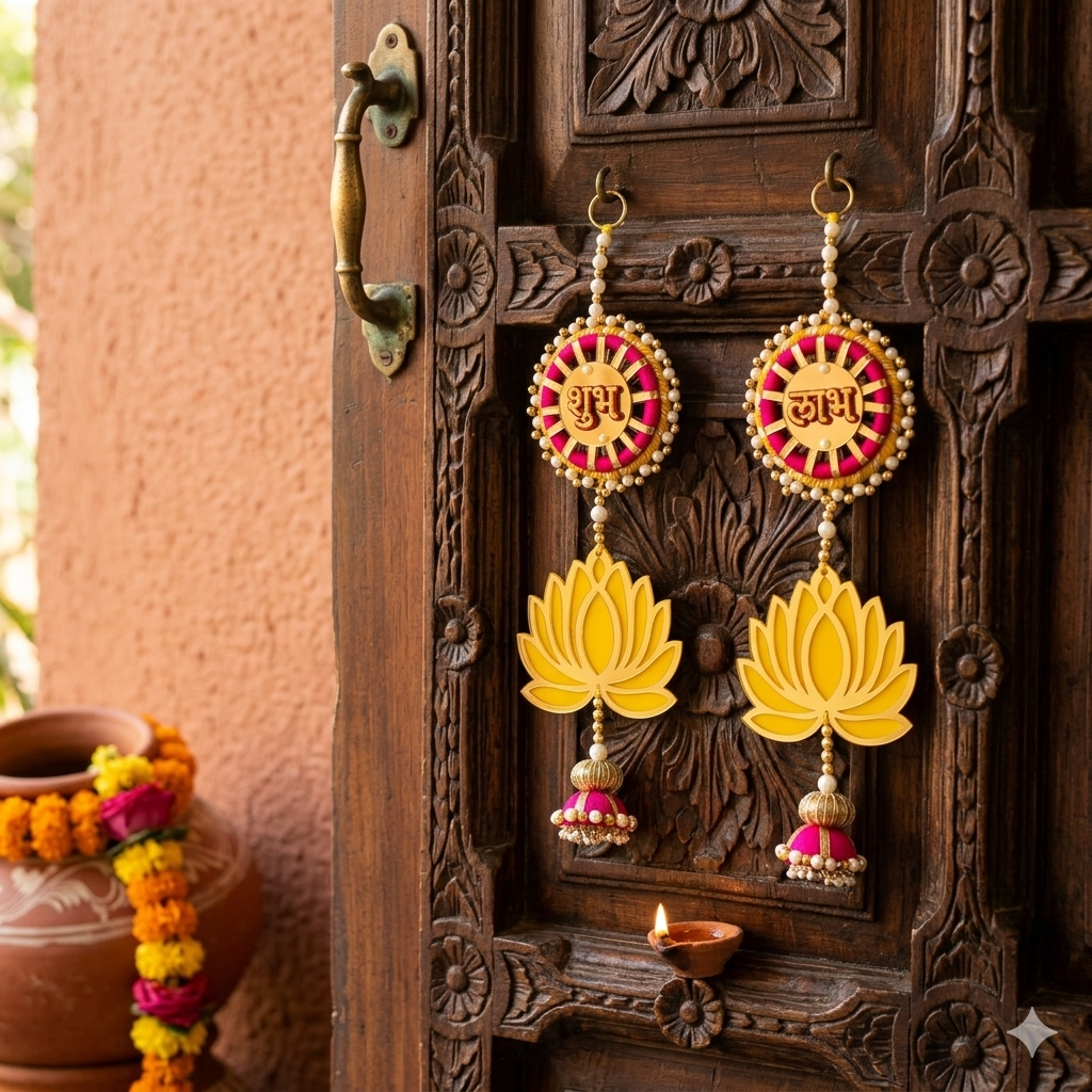 Nutts Lotus Hanging Ideal For Sacred Space Decoration Adds Divine Touch Perfect For Pooja Room And Temple Decor