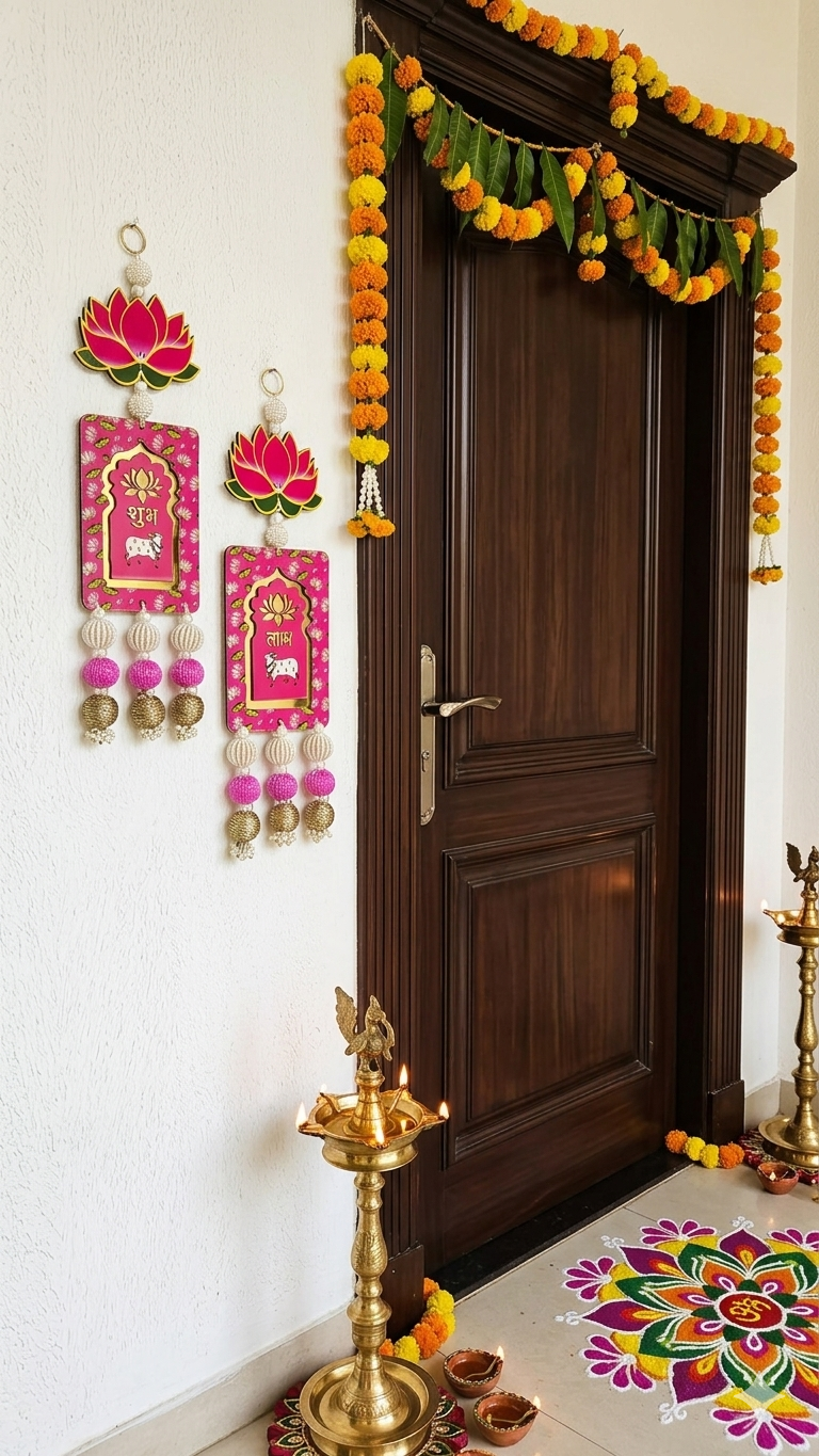 Nutts Lotus Hanging Ideal For Entrance Decoration Creates Welcoming Look With Elegant Lotus Design