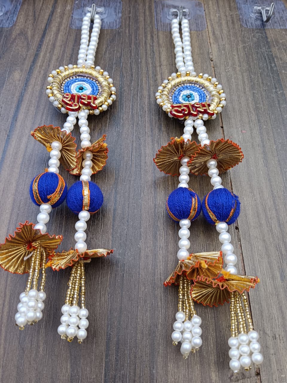 Nutts Handmade Evil Eye Shubh Labh Hanging for Positive Energy and Good Luck (Pack of 2)