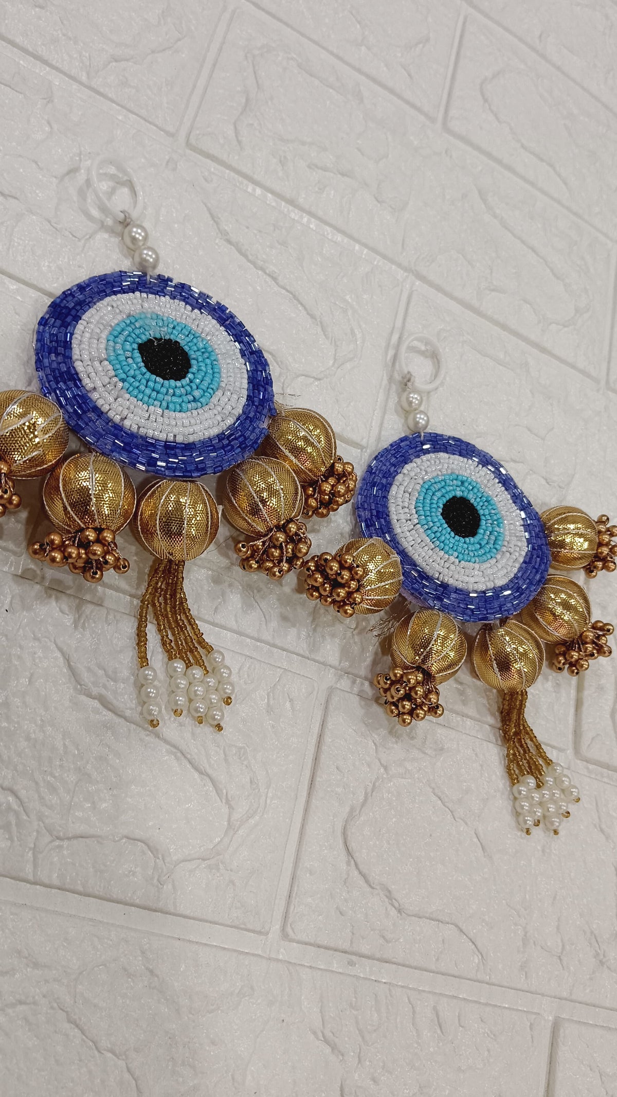 Nutts Handmade Evil Eye Shubh Labh Hanging for Positive Energy and Good Luck (Pack of 2)