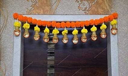 Sellplus Handmade Bandhanwar Decorative | Traditional Handmade Artificial Flower Bandhanwar | Home Entrance Decorations Bandhnawar (Pack of 1) (BDHW578)