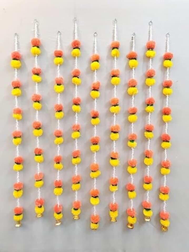 Handmade Wall Door Genda Leaf with Rajnigandha Hanging Torans, Garland for Decoration & All Festival Decor