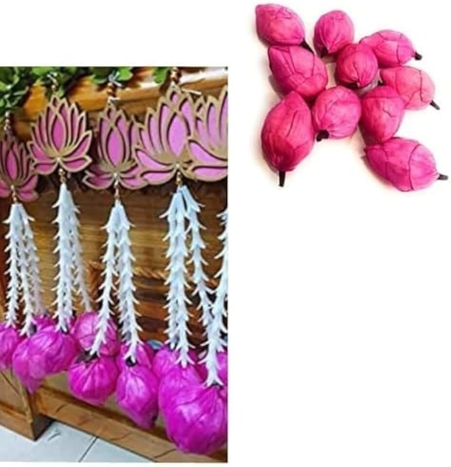 Beautyful Handmade Comboo Set, (Comboo of 6 String Lotus with Kmalkali & 6 Piece Lotus Buds) Item for Home Décor Diwali Festival, Navratri, Wedding