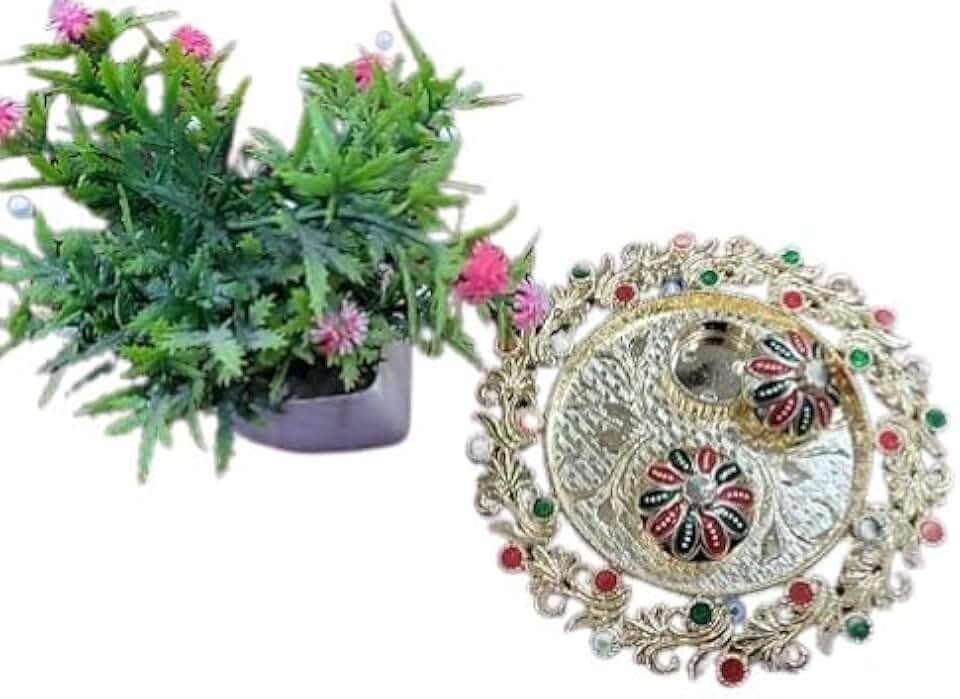 Combo Of 1 Rakhi For Brother With Traditional Haldi kumkum Chandhan Holder Plate Gifts Combo Set,Brother Rakhi Set