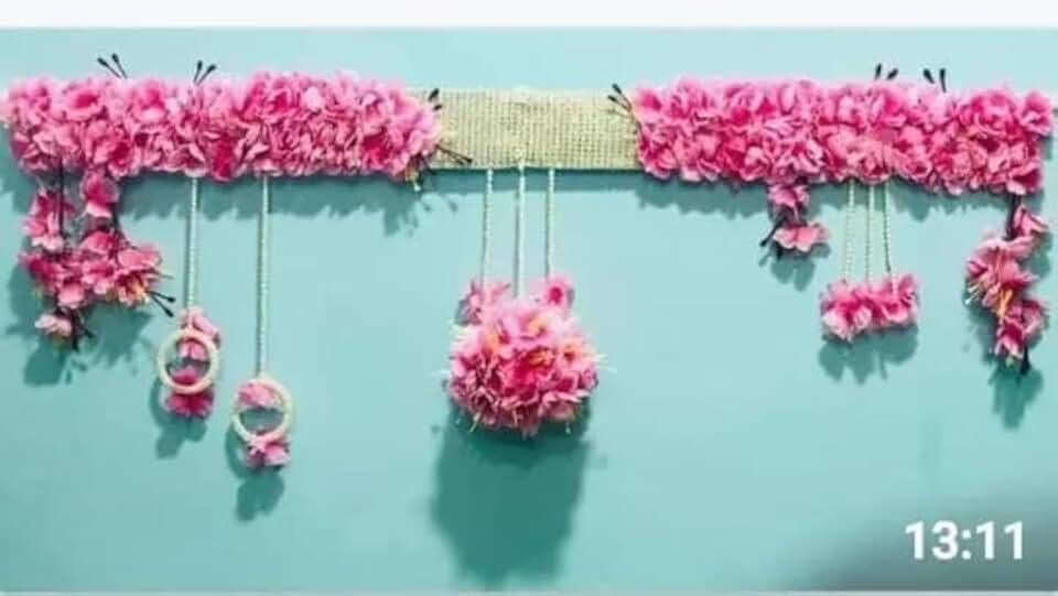 Blossom Flower with Chudi Hanging Bandhanwar for | Festival Decoration | Diwali,Janmastami Decoration | Wedding Decor Enhance Your Space with Graceful Touches (Pink)
