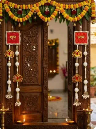 Nutts Handmade Decorative Lotus Flower Hanging | Traditional Handmade Lotus Hanging Wall Decor for Diwali Wedding Housewarming and Festivals Hanging Decorations (Lotus 186)