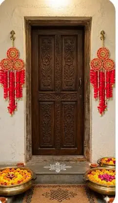 Nutts Handmade Hanging for Home Decorative Wall Hanging | Diwali Festival Pooja Room Entrance Door Pack of 2 (Small194)