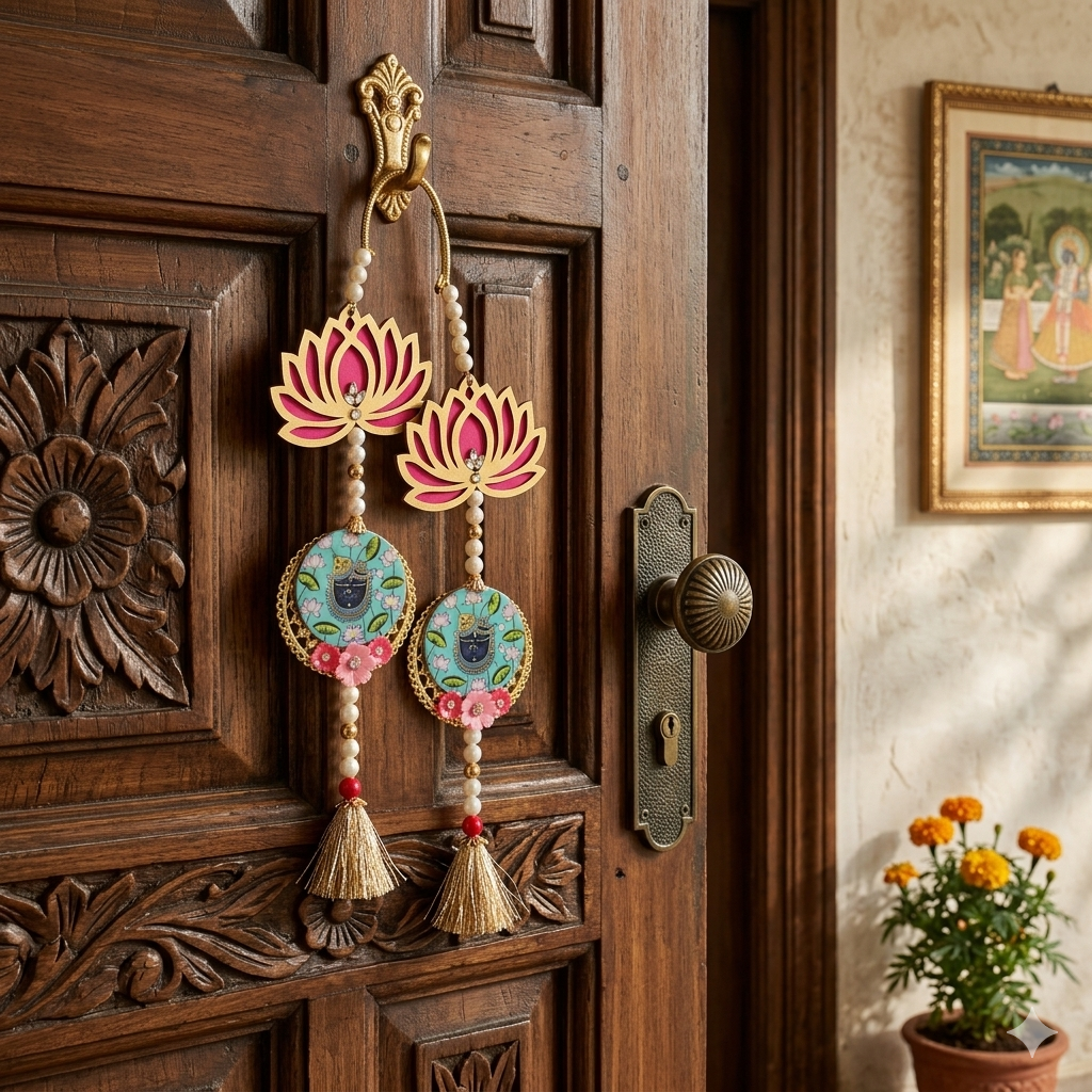 Nutts Lotus Wall Hanging Ideal For Spiritual Corner Home Decor Enhances Peaceful Ambiance Perfect For Meditation Space