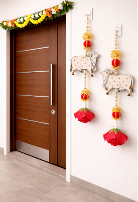 Amazing Design Wall Hanging Diwali Decorations Wall Hanging Toran for Door Rajasthani Home Living Room Decoration Pack of 2 (SMALL171)