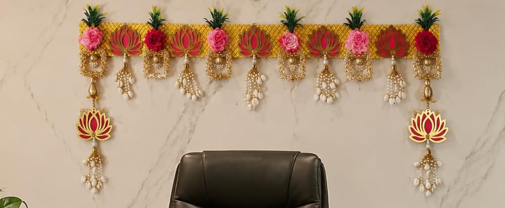 Sellplus Handmade Decorative Bandhanwar Toran Hanging Traditional Door Entrance Festival Home Decor Pooja Mandir Diwali Wedding (BDHW165)