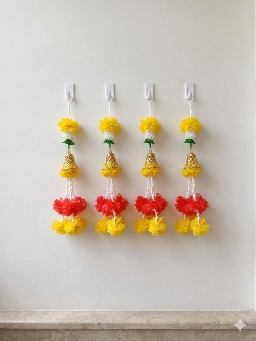 Nutts Handmade Decorative Multicolour Hanging | Multi Genda Hanging | Mogra Paper Gajra Hangng (PMPMT43)