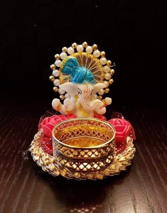 SellPlus Handmade Decorative Ganesh Ji Flower Tlight for Decoration | Tlight for Diwali | Decoration for Home (Pack of 1) (Tealight-316)