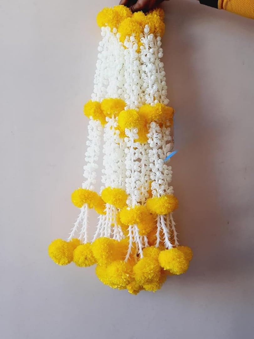 Nutts Decorative Handmade Mogra Beads Hanging for Home Decor | Traditional Artificial Flower Hanging | Toran for Home and Festival decortion (MOGRAH47)