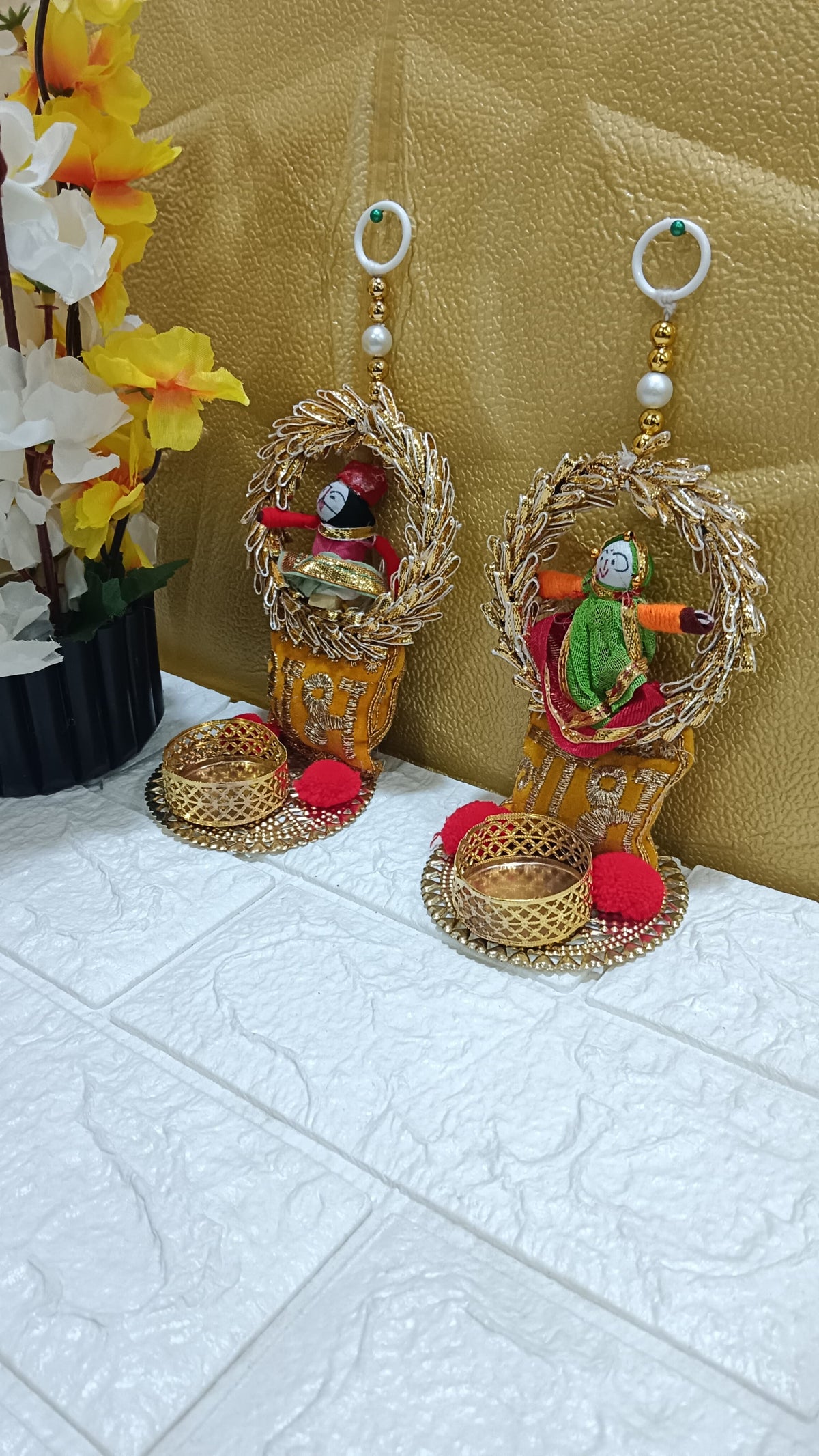 Nutts Handmade Designer Door Hanging Decorative Traditional Design for Home Decorations Pack of 2 (Small135)