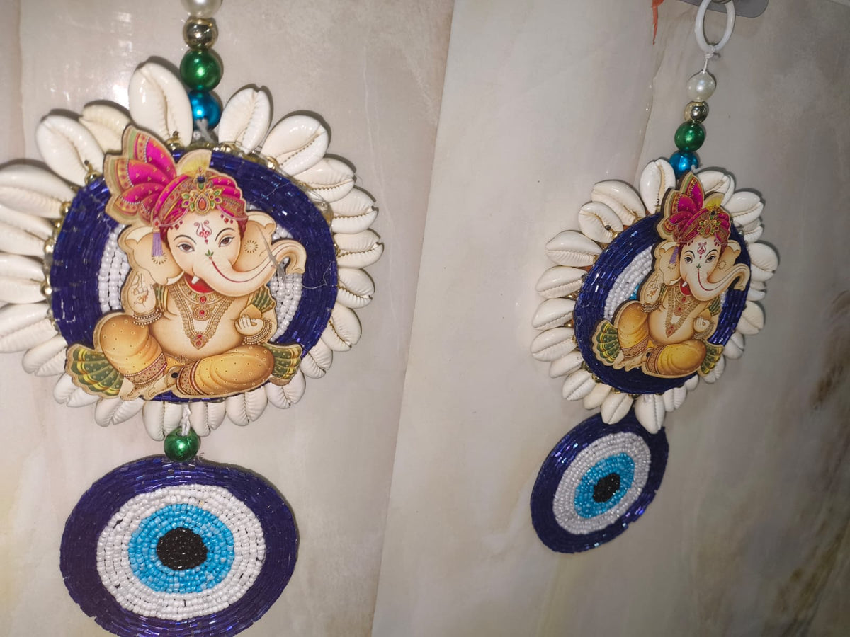 Nutts Traditional Decorative Shree Ganesh Ji Wall Hanging | Wall Hanging for Main Door | Garland Perfect for Home Decor | Enhance Your Space with Graceful Touches (Pack of 2)