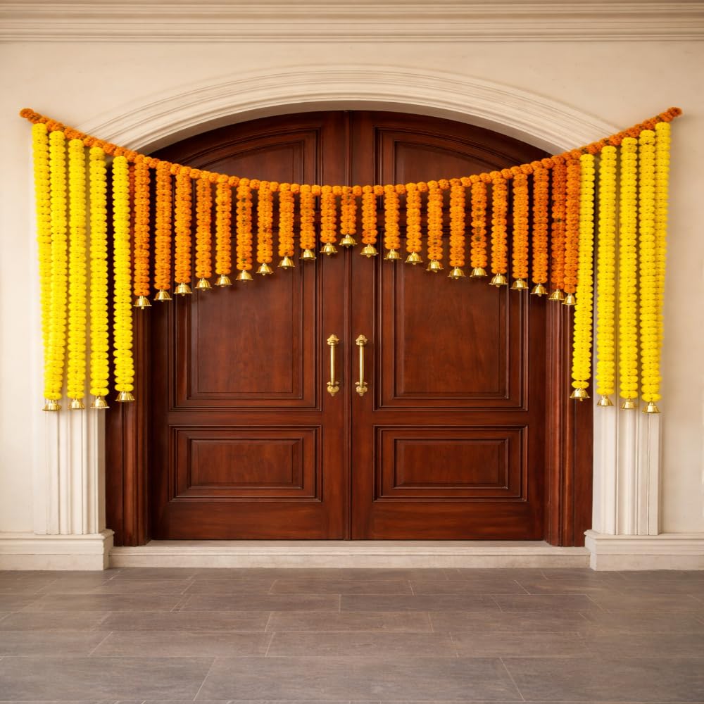 Sellplus Traditional Handmade Genda Bandhanwar Door Hanging Festival Decoration Toran for Home Temple Entrance Wedding Diwali Pooja Decorative (BDHW132)