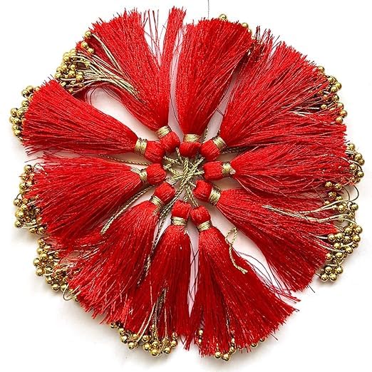 Nutts Designer Latkan for Saree Blouse Multi-Purpose Women's Ethnic Wear Latkan Tassels for Blouse | Lehenga | Suit & Dupatta Embellishment & Decoration (Pack of 10) (RM-Tassel23/1)