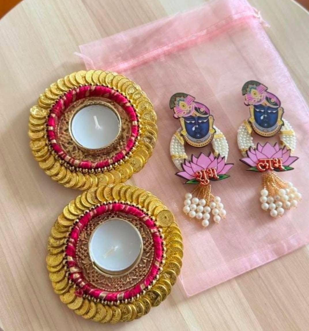 Sellplus Traditional Decorative Tealight Holder Elegant Festival Candle Stand for Home Temple Living Room Pooja Decor Wedding Diwali Celebration Accessory(Pack of 2) (Tealight-161)