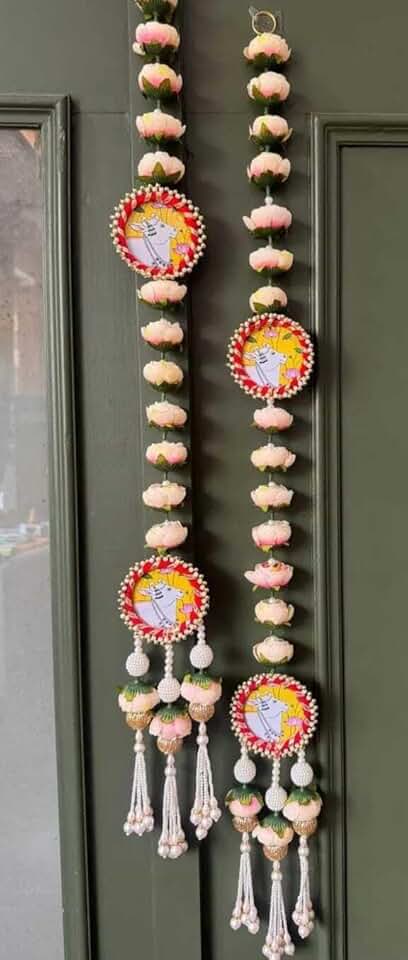 Peony Flower Latkan | Wall Hanging | Wall Torans | Peony Hanging | Decoration Item for Home Décor Diwali & All Occasions (Orange)