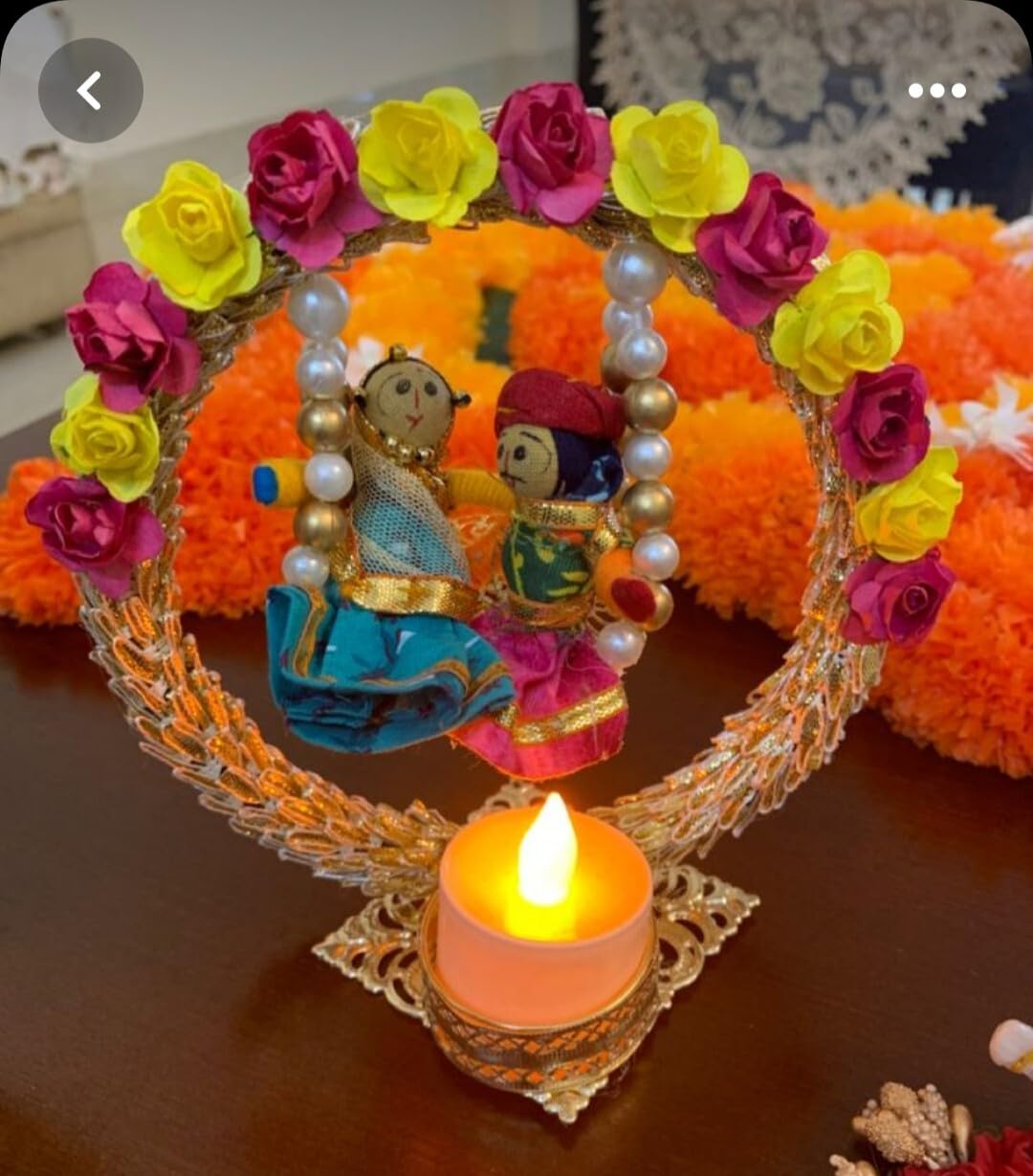 Sellplus Elegant Decorative Tealight Holder for Festival Pooja Home Decoration Wedding Mandir Decor Reusable Candle Holder(Pack of 1) (Tealight-248)