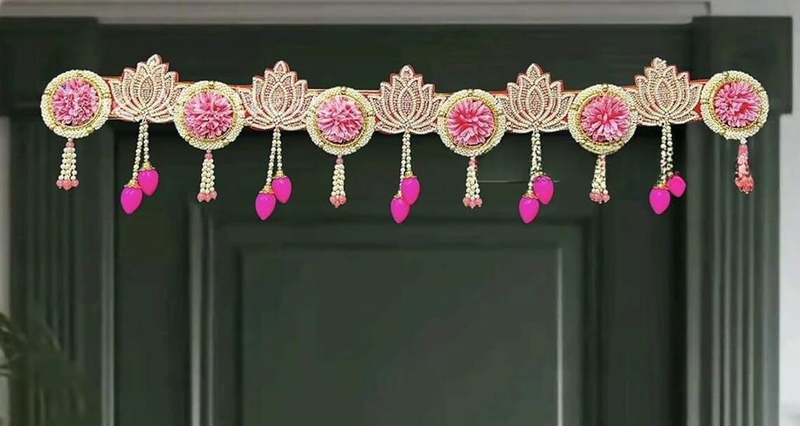 Sellplus Handcrafted Artificial Flower Multicolour Decorative Bandhanwar | Traditional Bandhanwar Toran with Hanging Tassels for Main Door Home Temple Diwali Decoration (Pack of 1) (BDHW416)