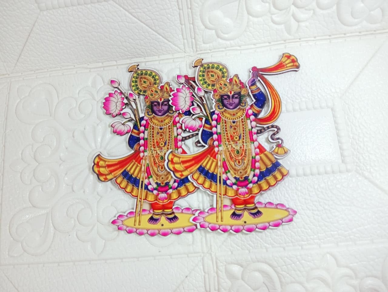 Nutts Wooden Srinath Jii MDF Idols for Diwali & Pooja Decor Wooden MDF Idols Diwali Navratri & Pooja Decoration | Home Decor for Positivity (Pack of 4) (RM-MDFG24)