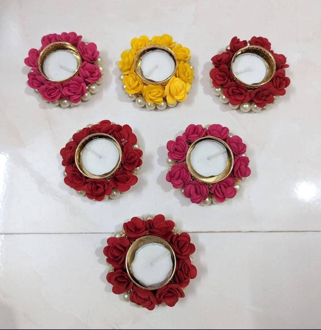 Sellplus Traditional Decorative Tealight Holder Elegant Festival Candle Stand for Home Temple Living Room Pooja Decor Wedding Diwali Celebration Accessory(Pack of 2) (Tealight-196)