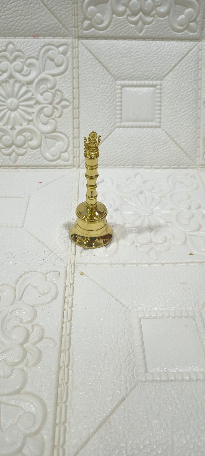 Nutts Brass Goddess Pooja Ghanti Temple Bell for Daily Prayer Home / Pooja Room Mandir Decoration (Pack of 1) (NF-PoojaM-03)