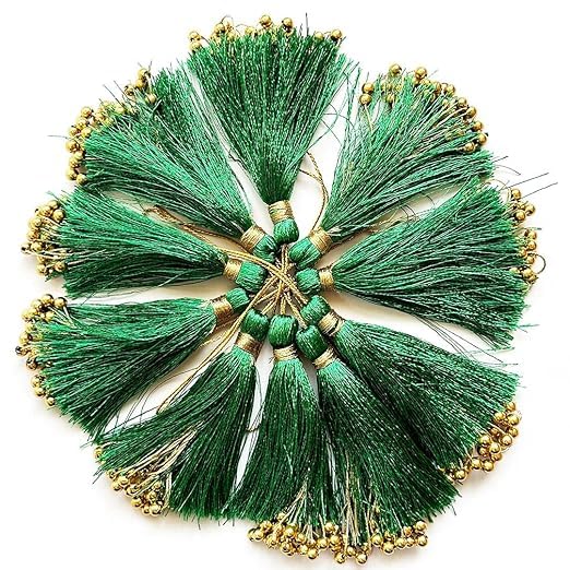 Nutts Designer Latkan for Saree Blouse Multi-Purpose Women's Ethnic Wear Latkan Tassels for Blouse | Lehenga | Suit & Dupatta Embellishment & Decoration (Pack of 10) (RM-Tassel23/4)