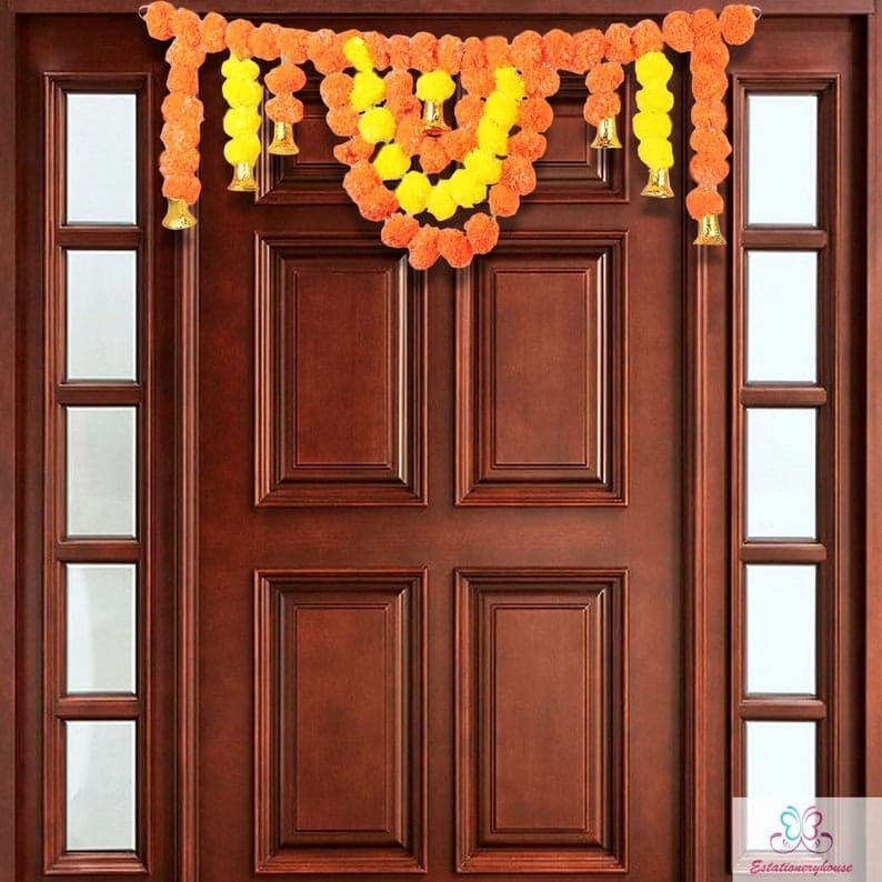 Sellplus Handcrafted Artificial Flower Multicolour Beads Decorative Bandhanwar | Traditional Door Hanging for Home Entrance Pooja Room Festival Decoration (Pack of 1) (BDHW462-1)