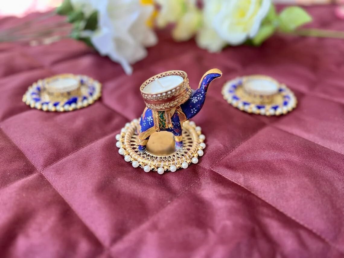 Sellplus Decorative Candle Holder Elegant Tealight Stand for Home Decor Living Room Dining Table Festival Wedding Pooja (Set of 1) (Tealight-115)