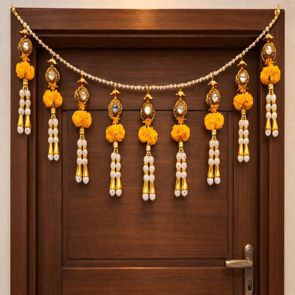 Sellplus Handmade Decorative Bandhanwar Toran Hanging Traditional Door Entrance Festival Home Decor Pooja Mandir Diwali Wedding (BDHW146)