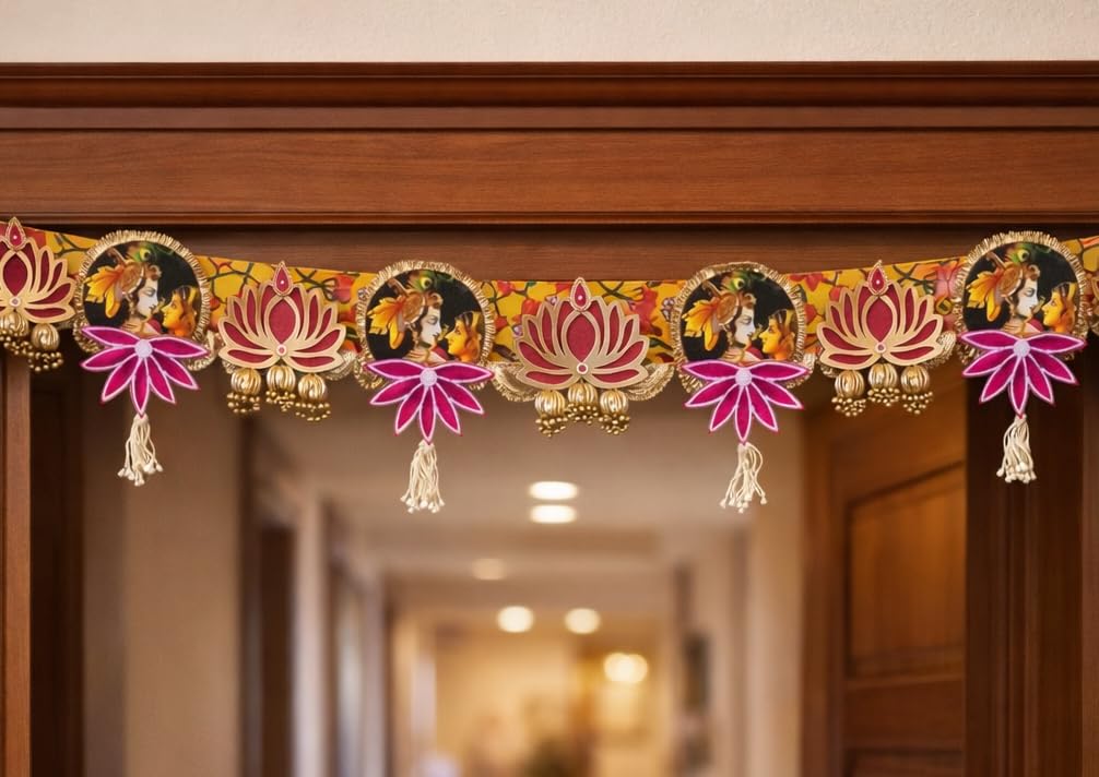 Sellplus Handcrafted Artificial Flower Decorative Bandhanwar | Traditional Bandhanwar Toran Hanging for Home Decorations Festive (Pack of 1) (BDHW368)