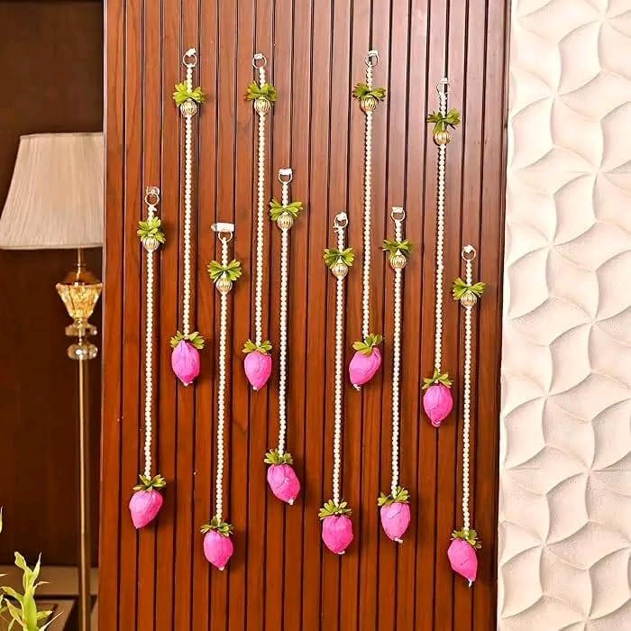 Nutts Handmade Decorative Paper Gajra Hanging | Flower Hanging for Home and Office Decor | Mogra Toran for Decoration (PaperG21)