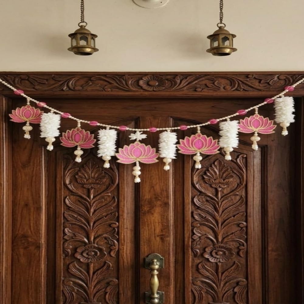 Sellplus Handmade Decorative Bandhanwar Toran Hanging Traditional Door Entrance Festival Home Decor Pooja Mandir Diwali Wedding Floral Beaded Elegant Craftsmanship Decor (BDHW147)