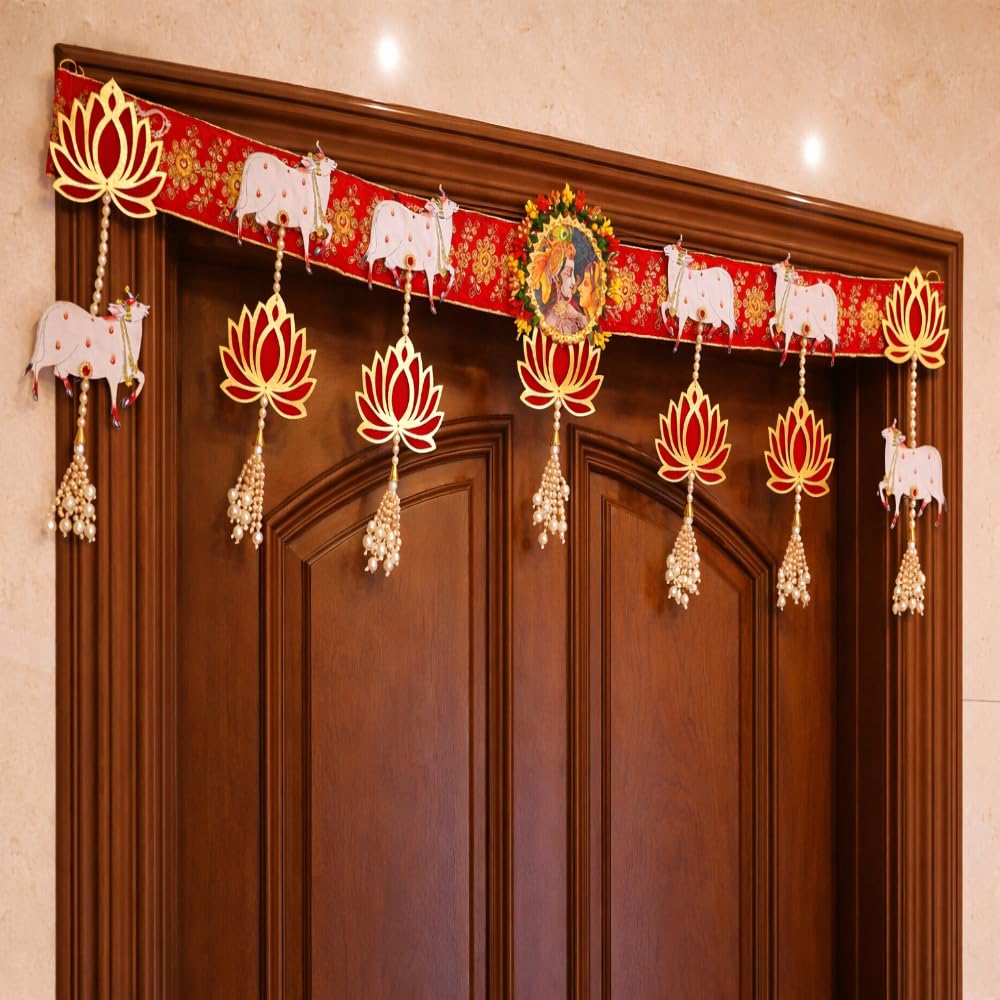 Sellplus Handmade Bandhanwar Toran Decorative | Festive Bandhanwar Toran Door Hanging for Diwali Ganesh Chaturthi Navratri Decoration (Pack of 1) (BDHW47)