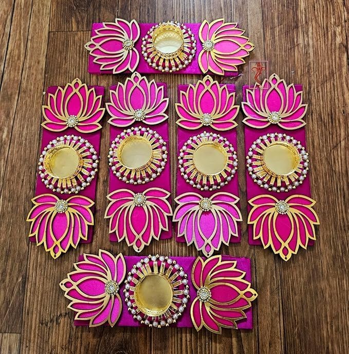 Sellplus Elegant Decorative Festival Candle Holder Tea Light Stand for Home Pooja Wedding Party Living Room Table Decor(Pack of 2) (Tealight-379)
