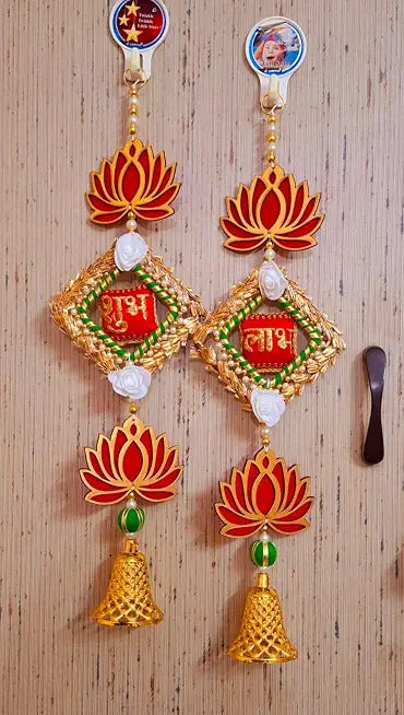 Designer Lotus Shubh Labh Wall & Door Hanging for Diwali Decoration, Home Decoration and Events Occassions