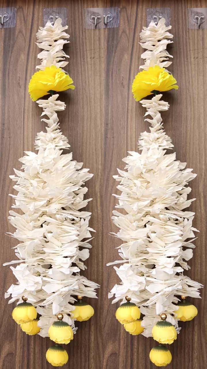 Nutts Handmade Decorative Paper Gajra Hanging | Traditional Decorative Hanging Paper Gajra for Home Entrance Decorations Hanging (PAPERG92-1)