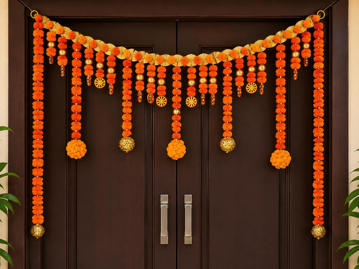 Sellplus Handmade Bandhanwar Decorations | Decorative Bandhanwar Toran Hanging for Home Entrance Mandir Door Festival and Wedding Decoration (Pack of 1) (BDHW51)