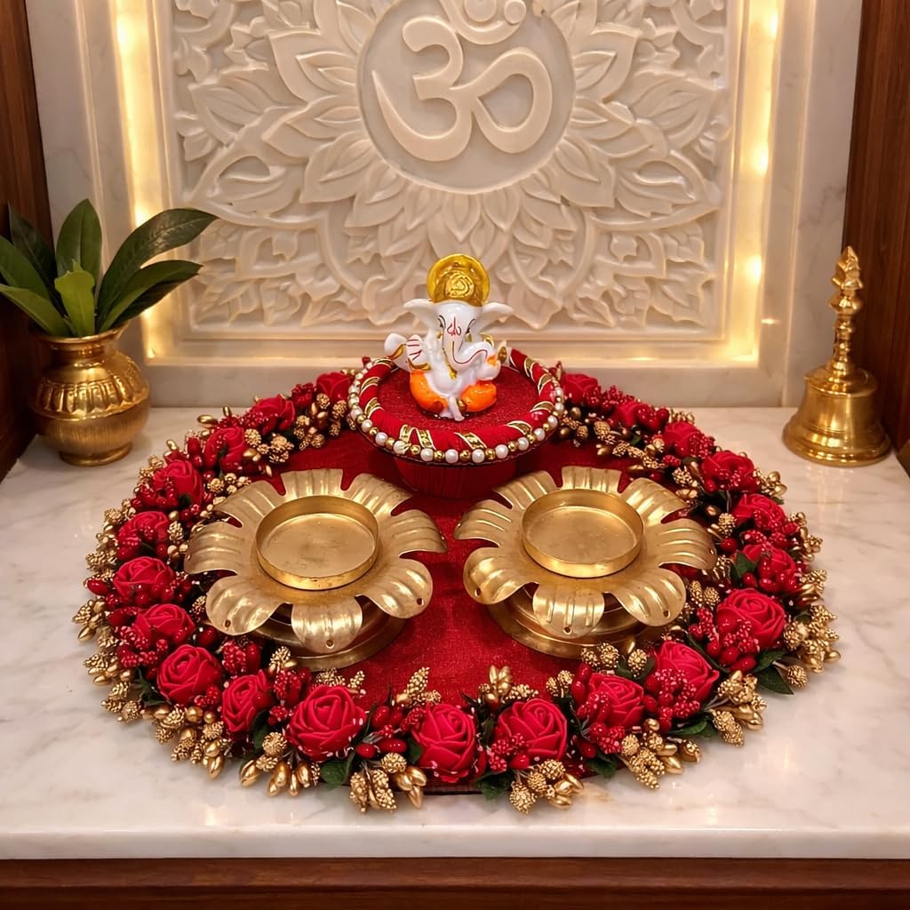 Sellplus Decorative Traditional Tealight Holder Elegant Festival Candle Stand for Diwali Pooja Home Mandir Wedding Table Decoration(Pack of 1) (Tealight-391)