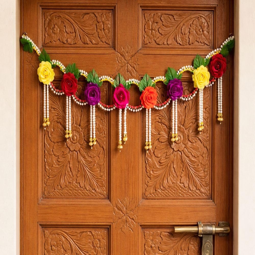 Sellplus Handmade Decorative Artificial Flower Bandhanwar | Traditional Florel Bandhanwar for Main Door Entrance and Welcoming Area (Pack of 1) (BDHW142)