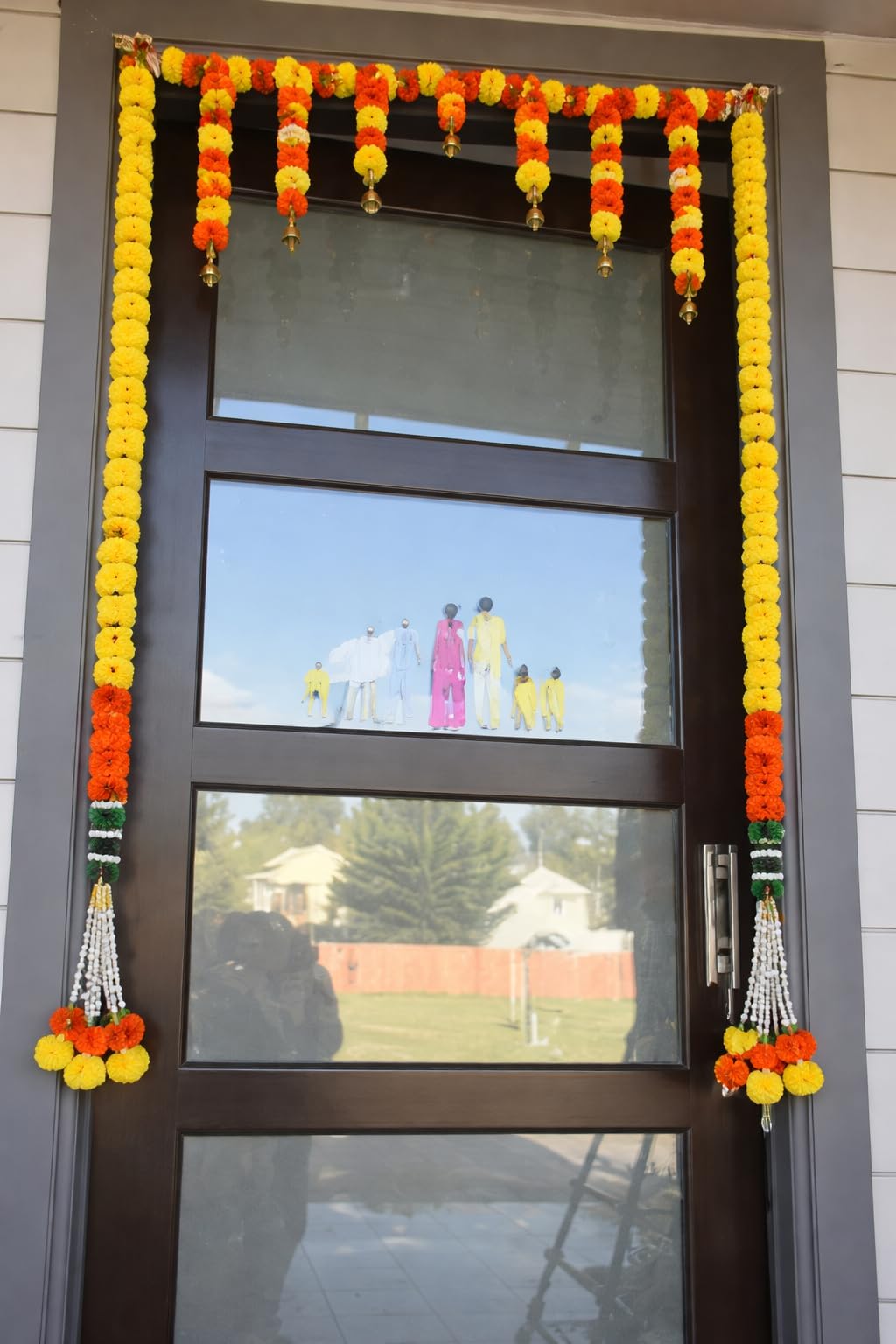 SellplusHandcrafted Artificial Multicolour Genda Flower and Green Leaf Bandhanwar Decorative Door Hanging Toran for Main Entrance | Pack of 1 (BDHW222)
