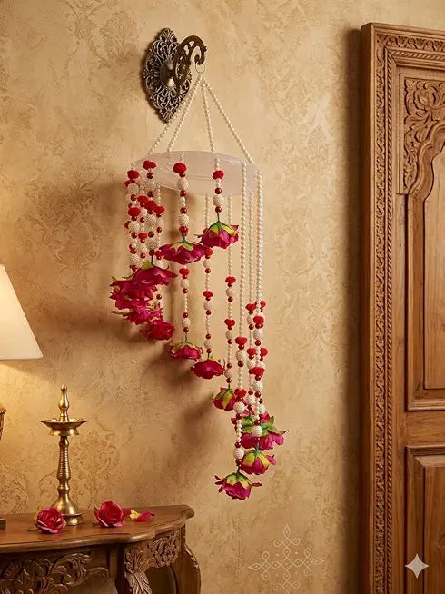 Handmade Decorative Artificial Flower Jhoomar | Decorative Hanging Wedding,Home,Office, Festivals is Very Useful (Design 1)