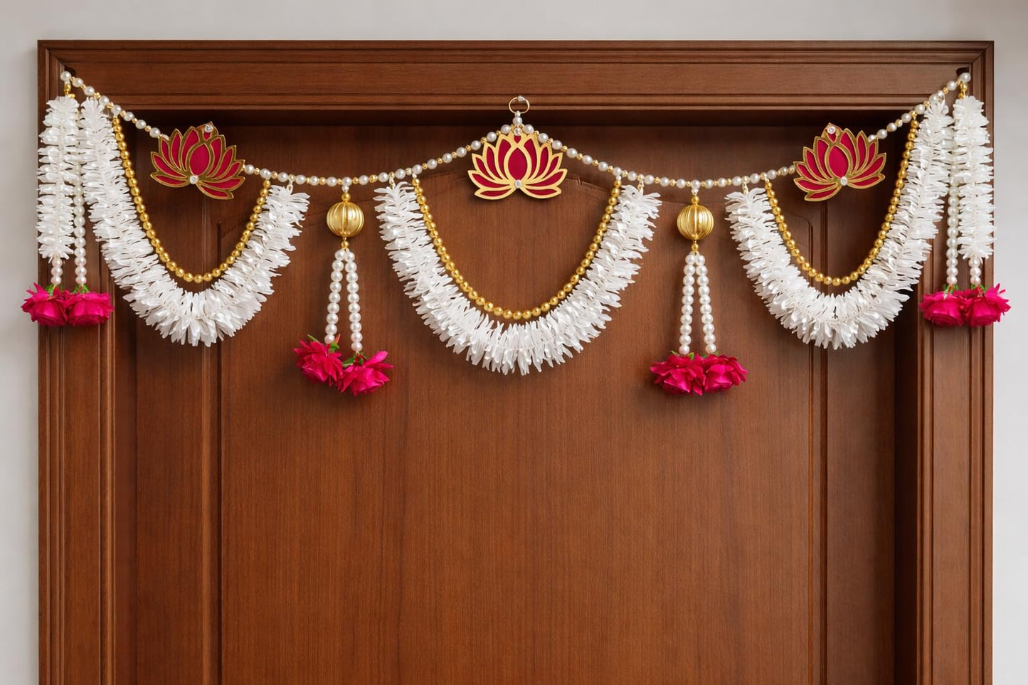 Sellplus Handcrafted Artificial Flower Decorative Bandhanwar | Traditional Bandhanwar Toran Hanging for Home Decorations Festive (Pack of 1) (BDHW370)